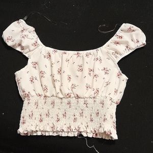 White with Floral design